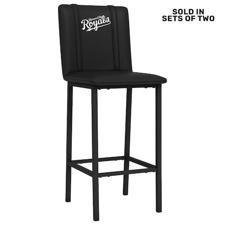 Dreamseat Bar Stool 500 with Kansas City Royals Wordmark Logo Panel, 2PK XZ500BSDBLK-PSMLB21024A